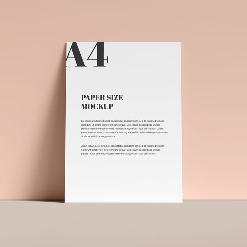 A4 Paper Size Mockup PSD