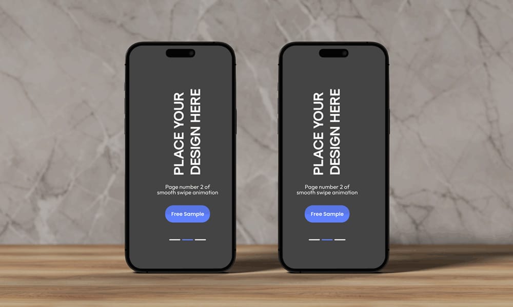 Animated iPhone 16 Pro Swipe Mockup PSD