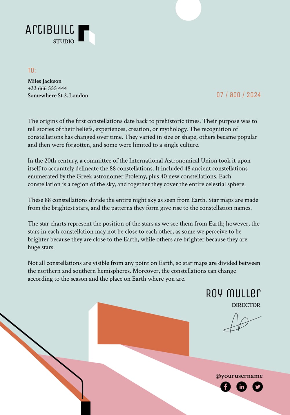 Articbuilt Architecture Studio Letterhead Template