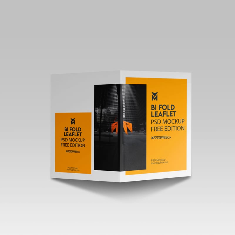 Bi Fold Leaflet Mockup PSD
