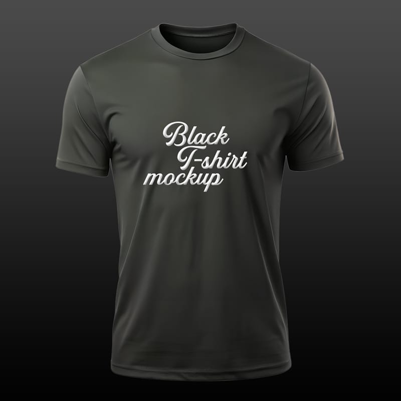 Black T-Shirt Mockup Template PSD
