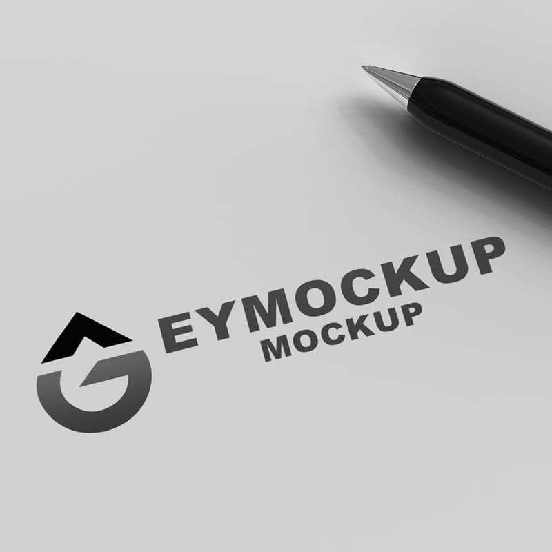 Black and White Logo Mockup