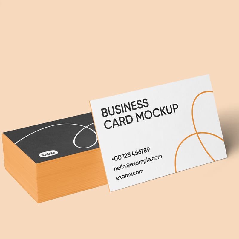 Business Card Stack Mockups PSD
