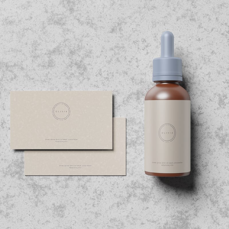 CBD Minimal Bottle Label Mockup PSD