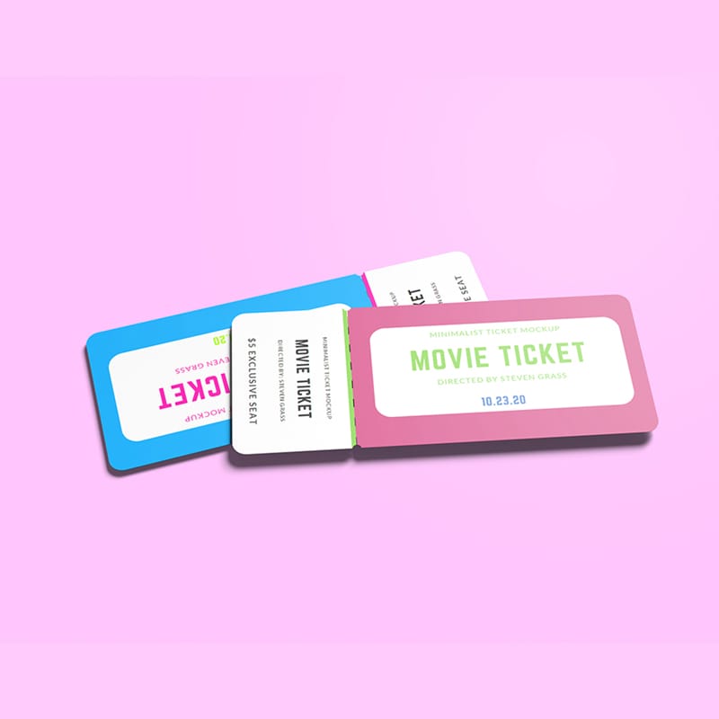 Clean Ticket Mockup PSD
