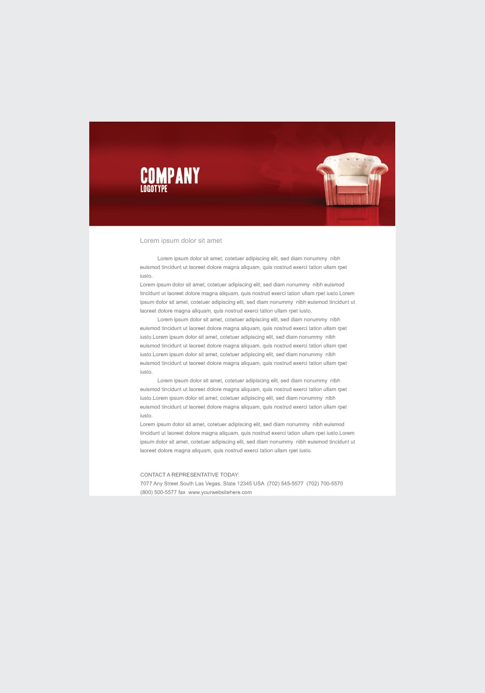 Comfort Chair Letterhead Template