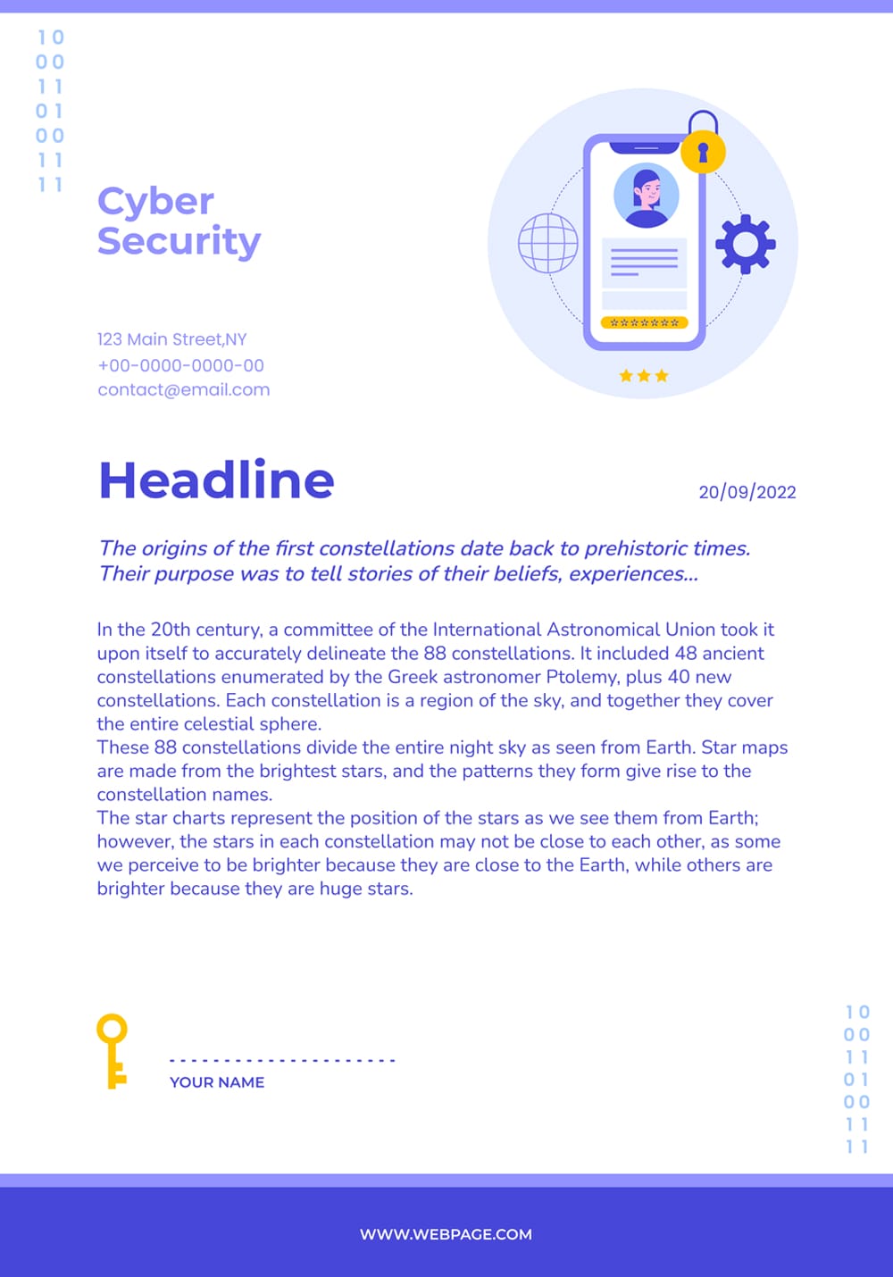 Cyber Security Tech Company Letterhead Template