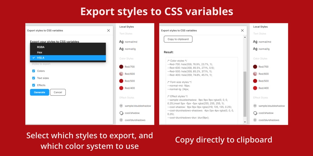 Export Styles to CSS Variables