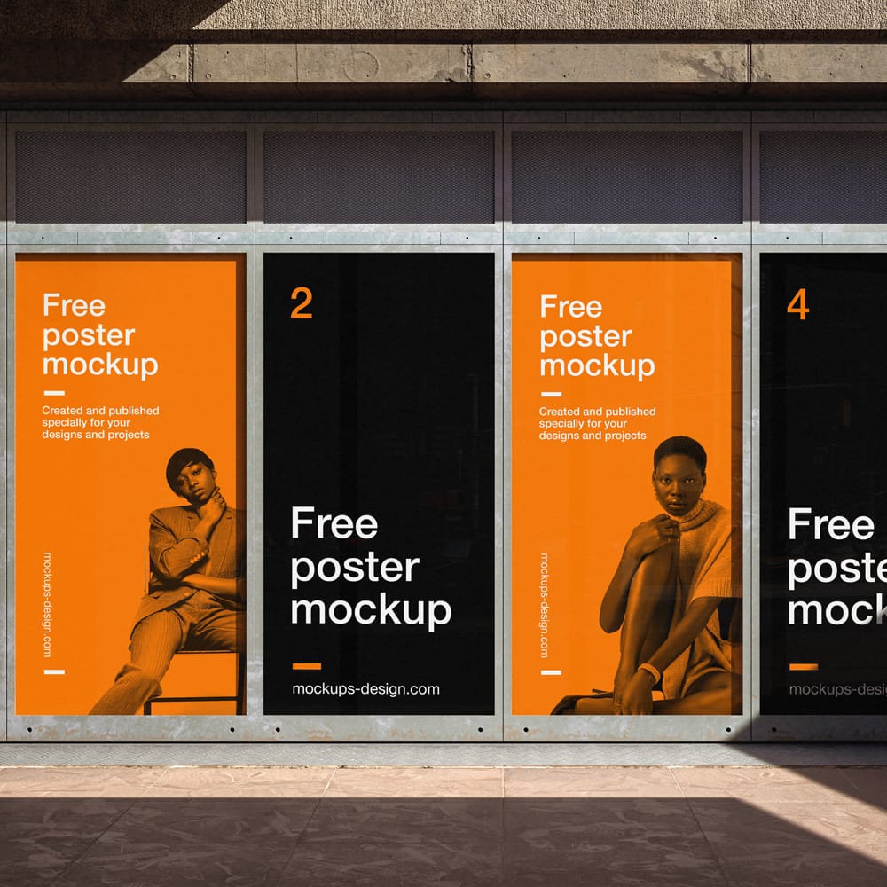 Free Advertisement Wall Mockup PSD