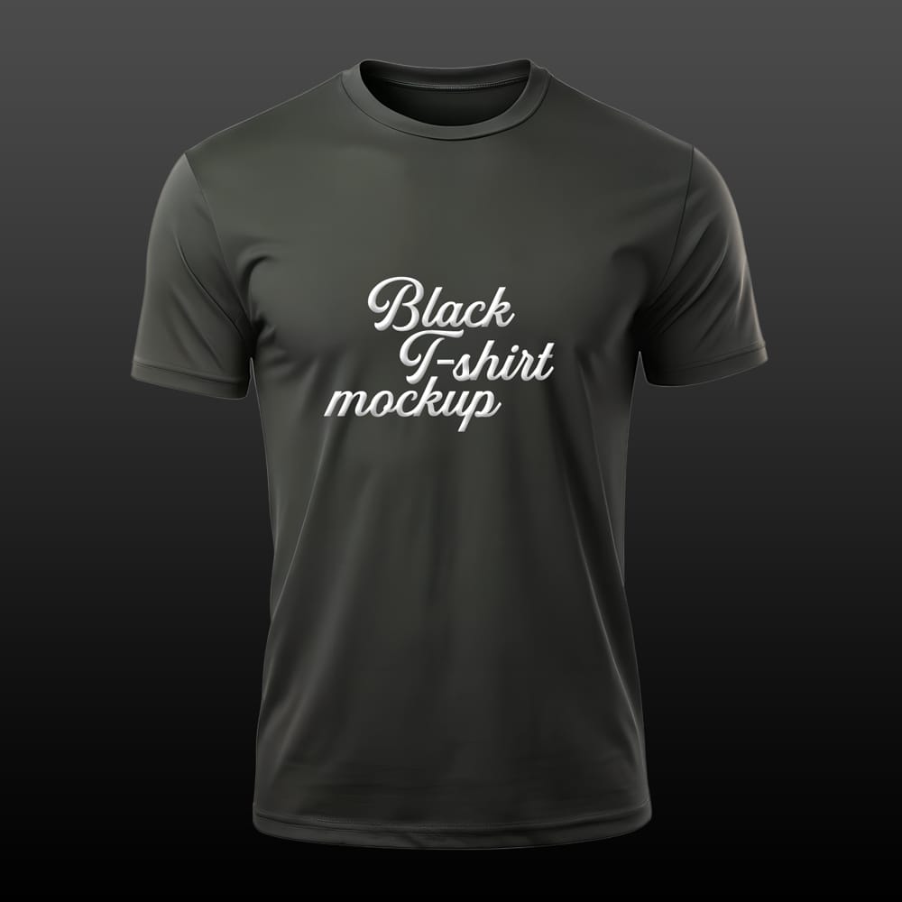 Free Black T-Shirt Mockup Template PSD