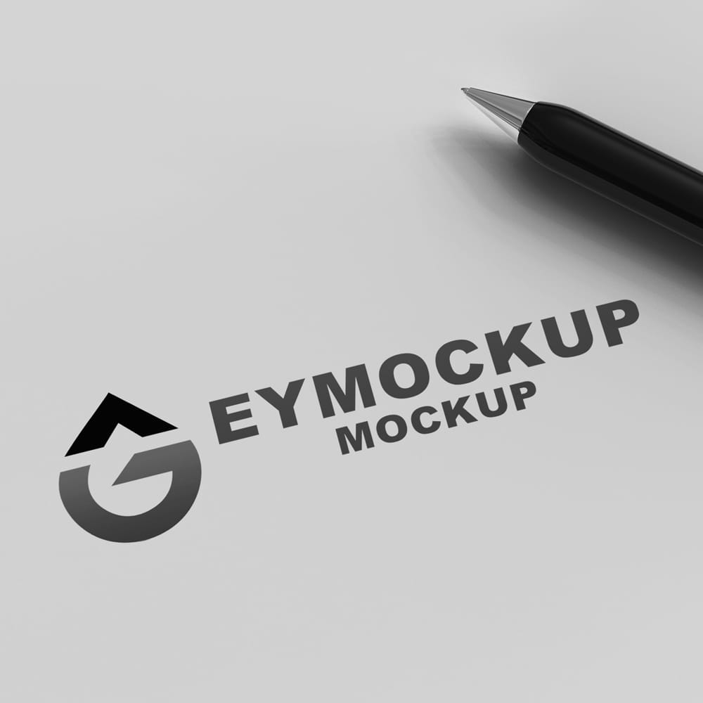 Free Black and White Logo Mockup PSD