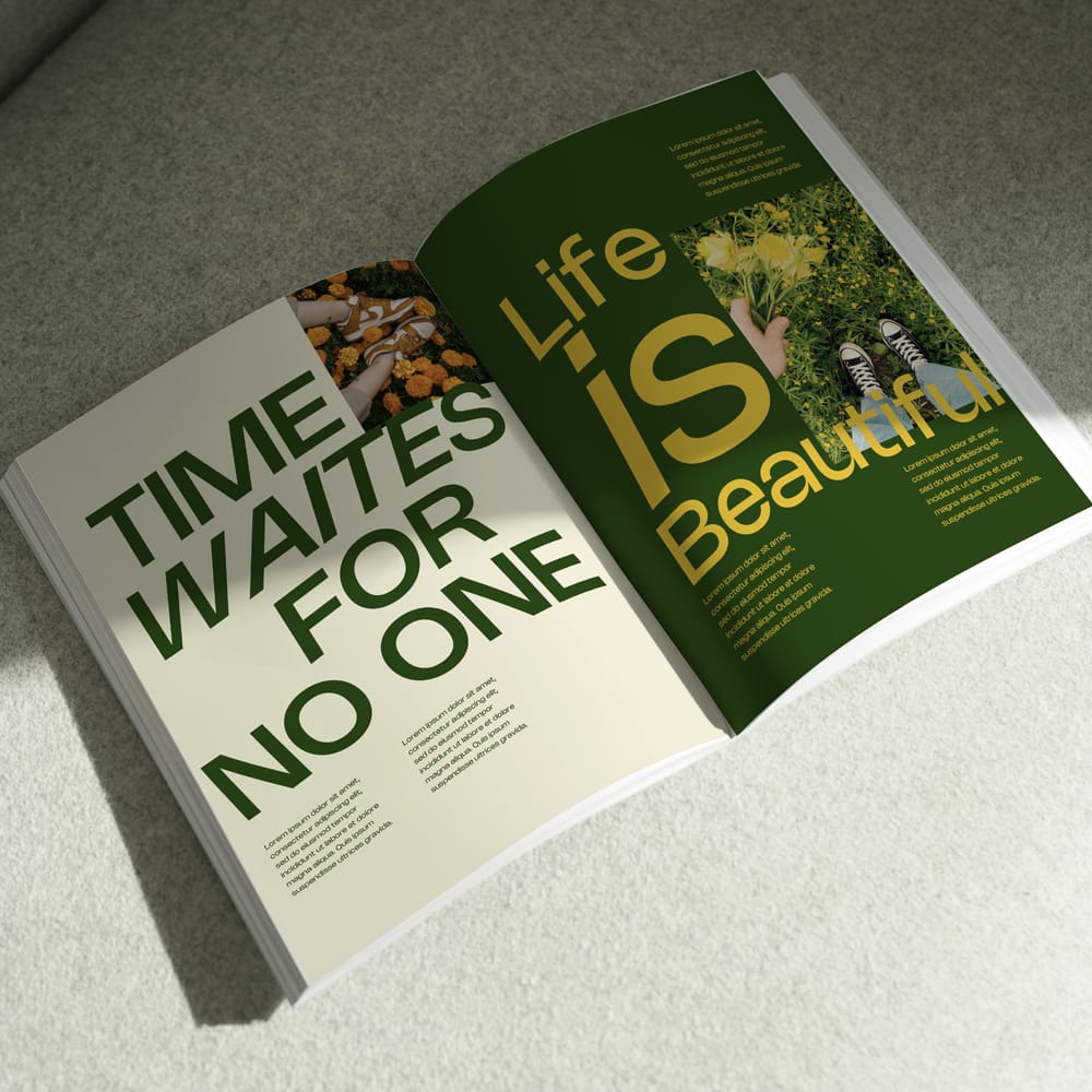 Free Book Magazine Page Mockup PSD