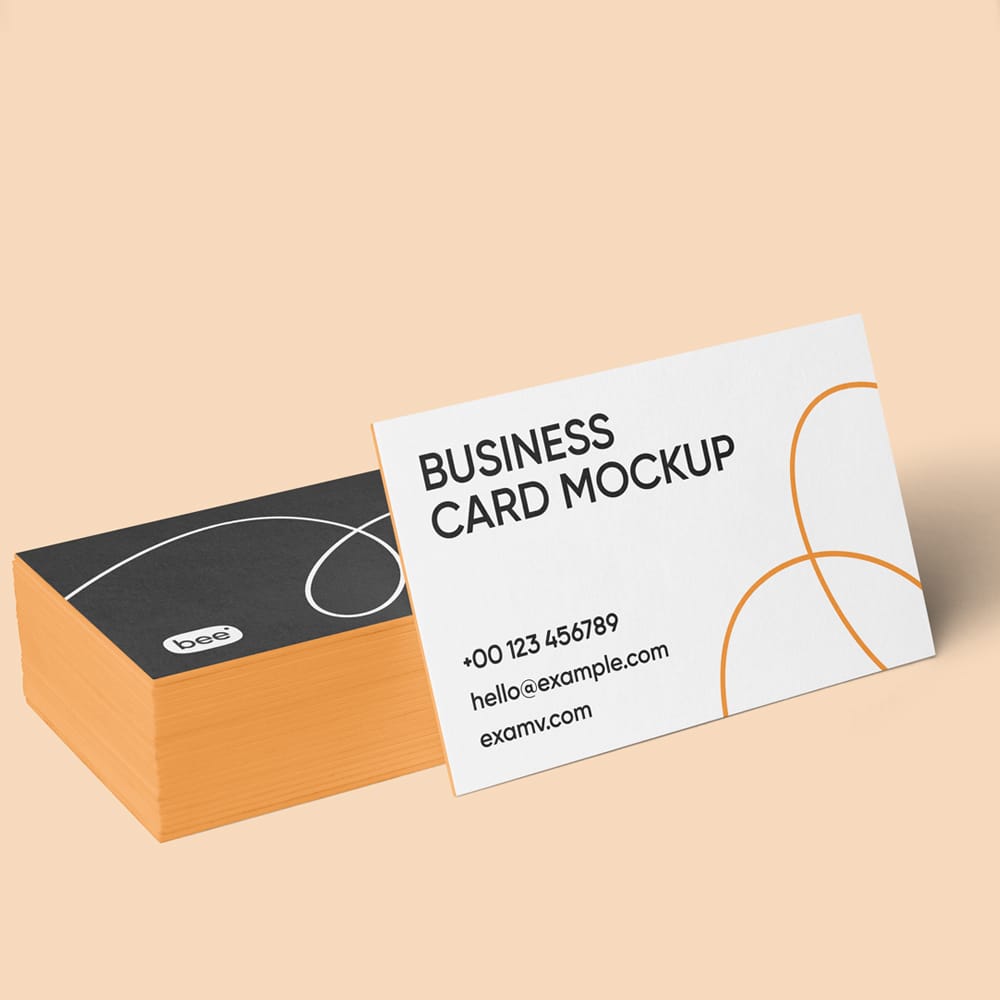 Free Business Card Stack Mockups PSD