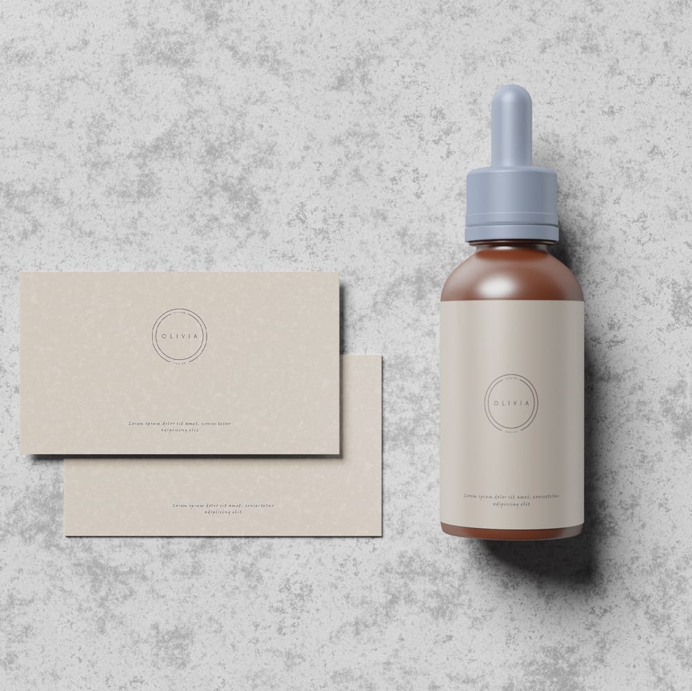 Free CBD Minimal Bottle Label Mockup