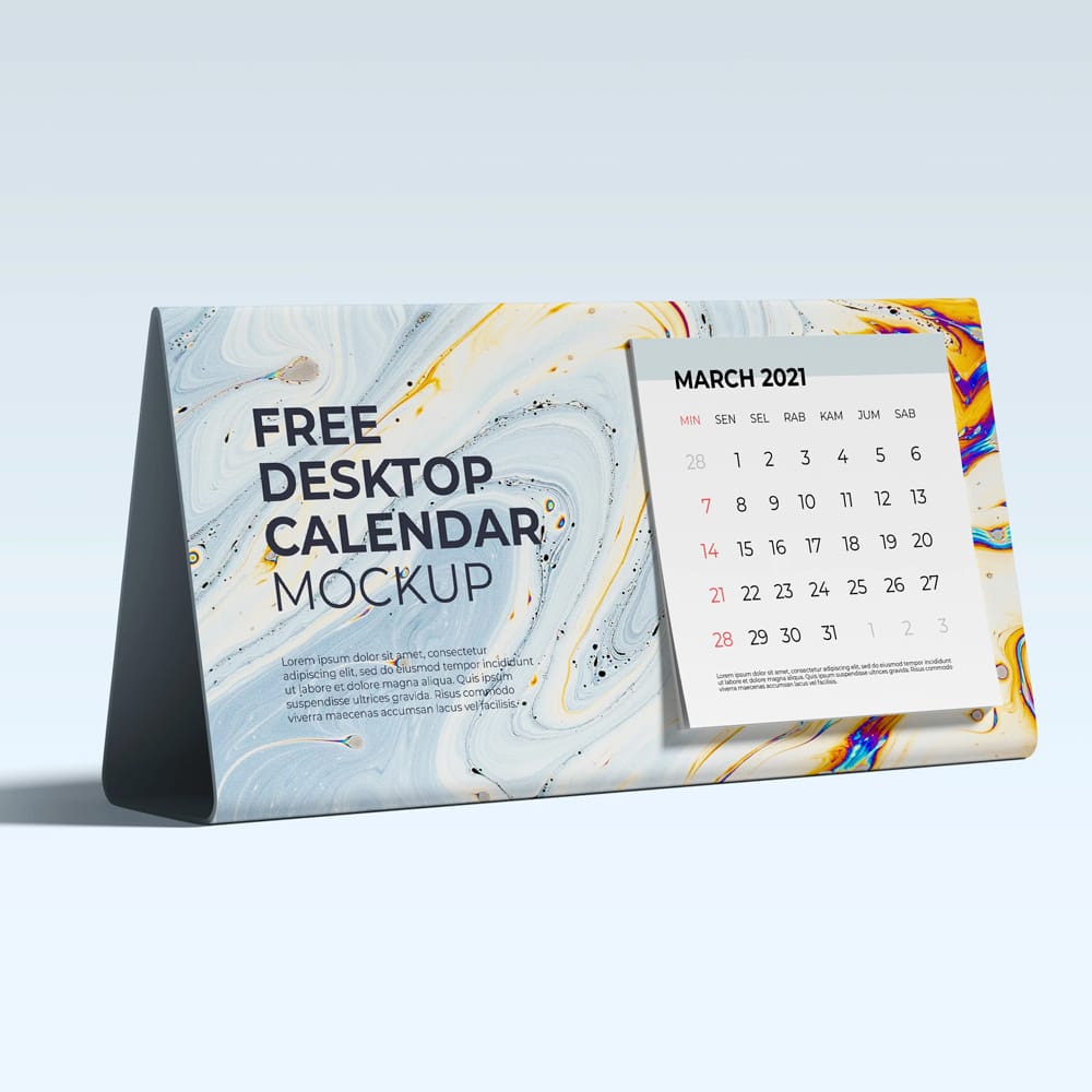 Free Desktop Calendar Mockup PSD