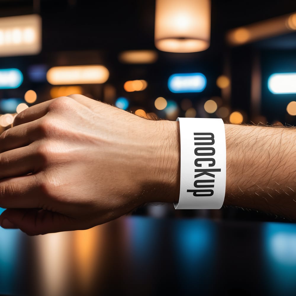 Free Event Wristband Mockup PSD