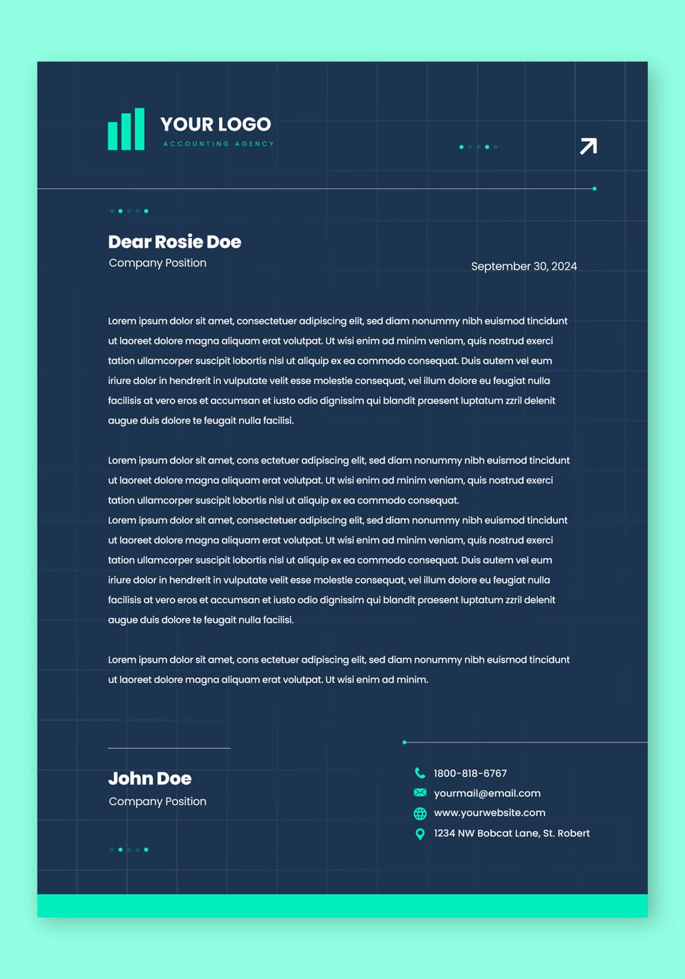 Free Financial Accounting Letterhead Template