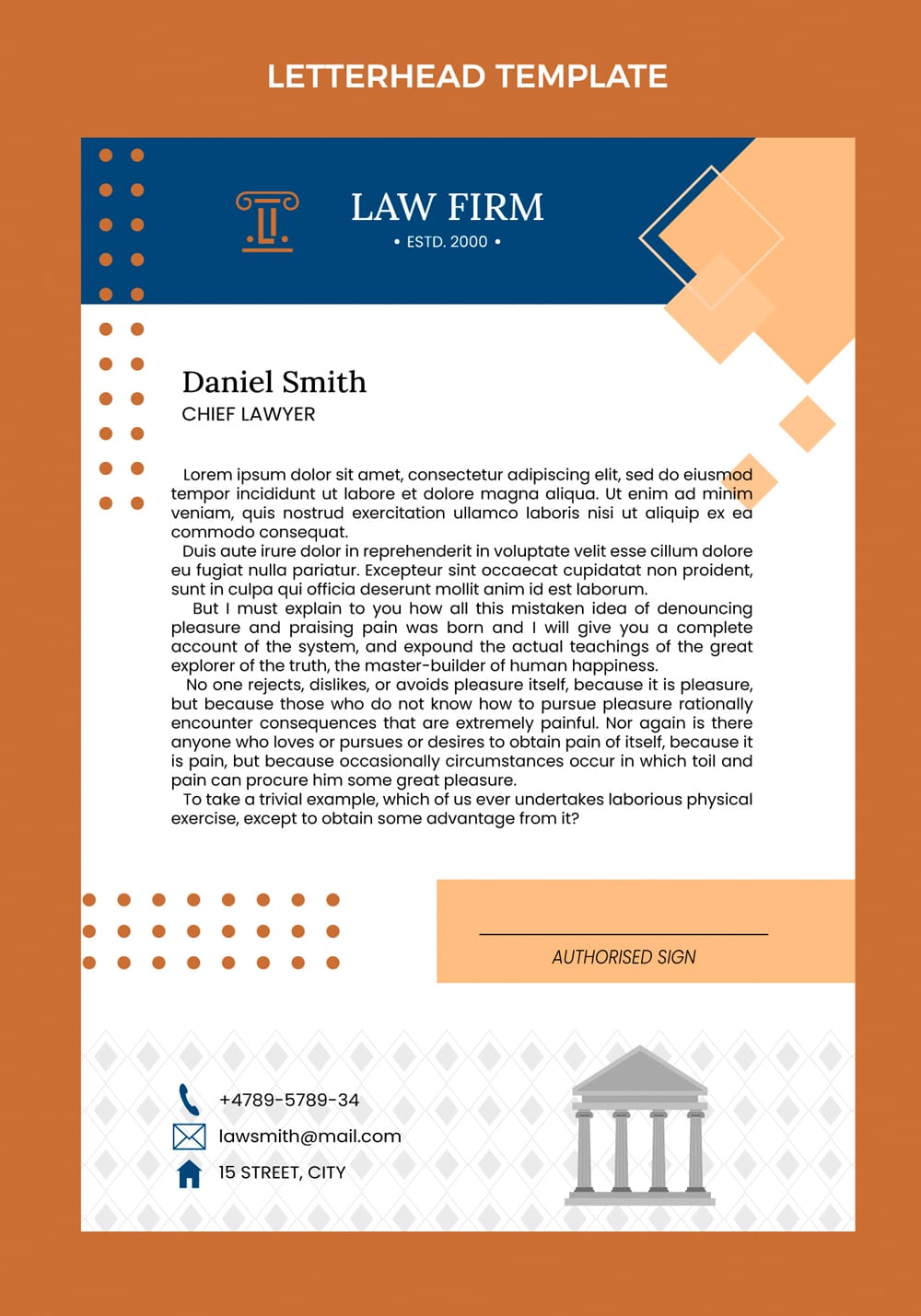 Free Flat Law Firm Letterhead Template