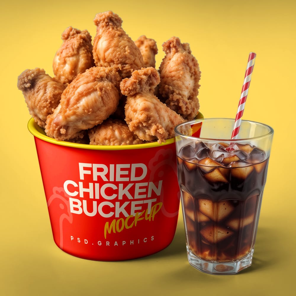 Free Fried Chicken Bucket Mockup PSD