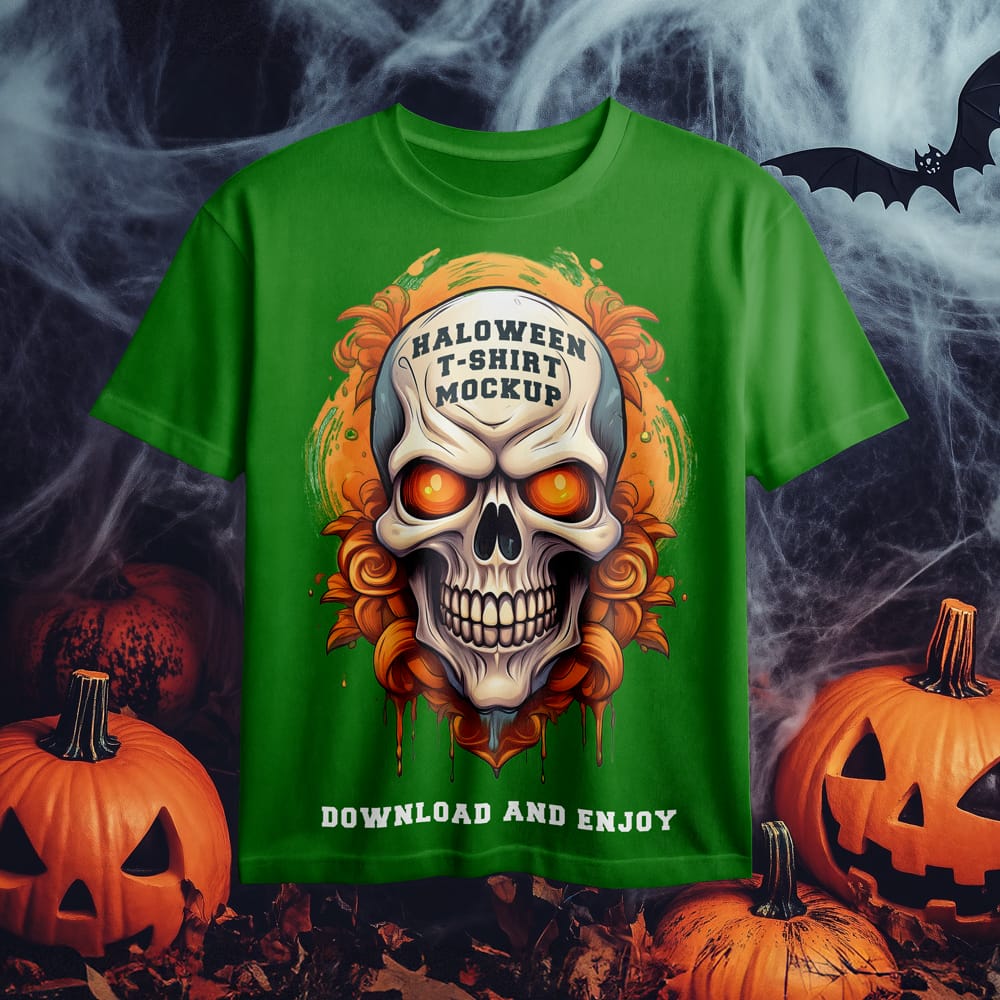 Free Halloween T-Shirt Mockup PSD