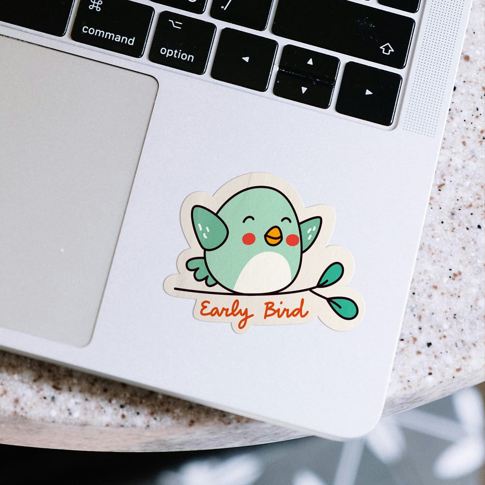 Free Laptop Sticker Mockup Template PSD