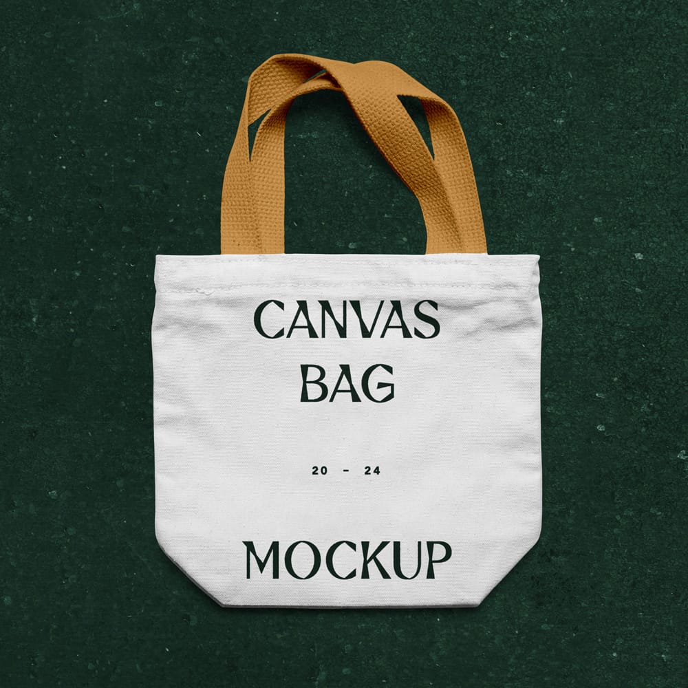 Free Laying Canvas Bag Mockup PSD