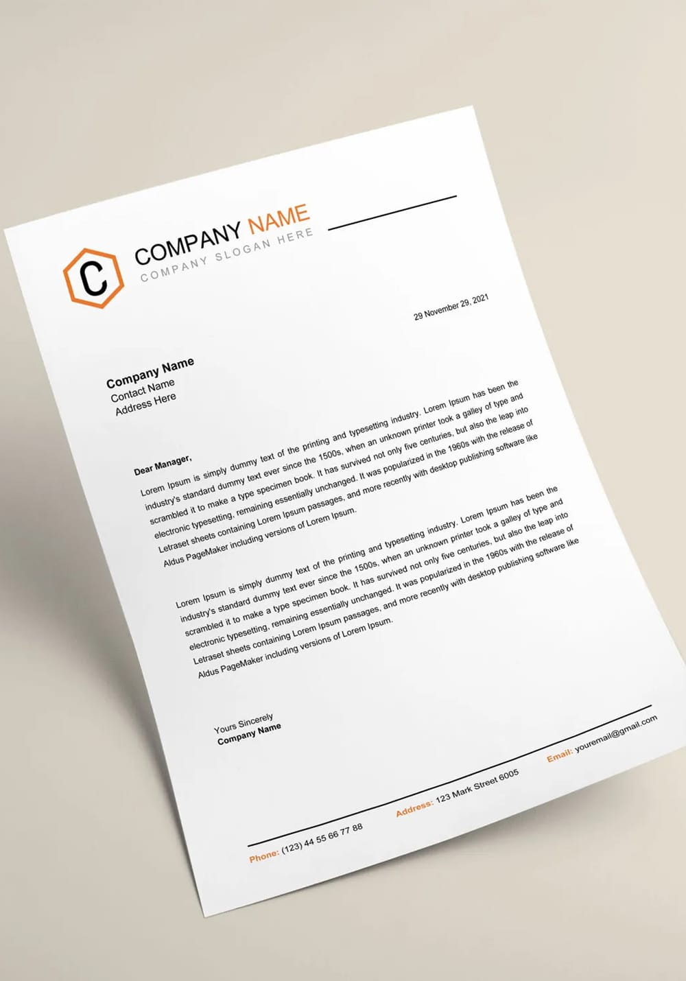 Free Letterhead Template