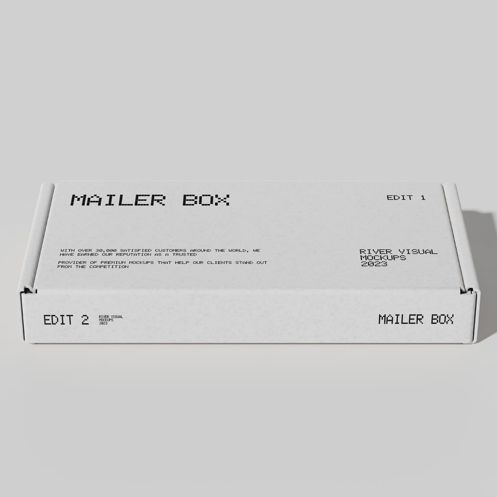 Free Mailer Box Packaging Mockup Template PSD