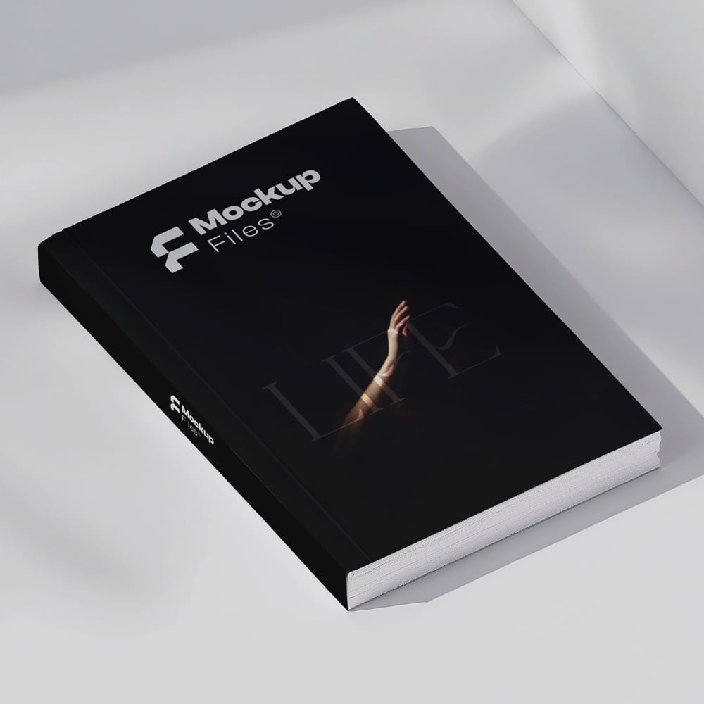 Free Minimal Book Cover Mockup Template PSD