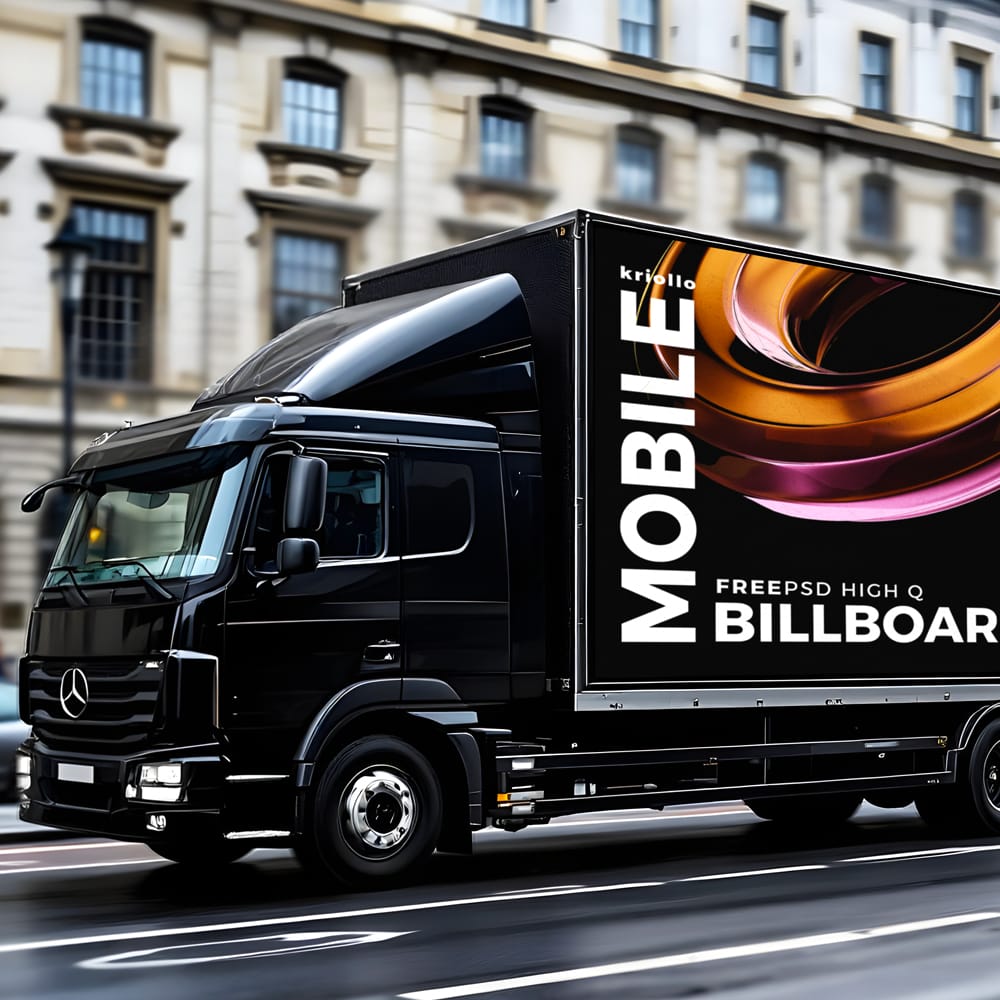 Free Mobile Billboard Mockup PSD