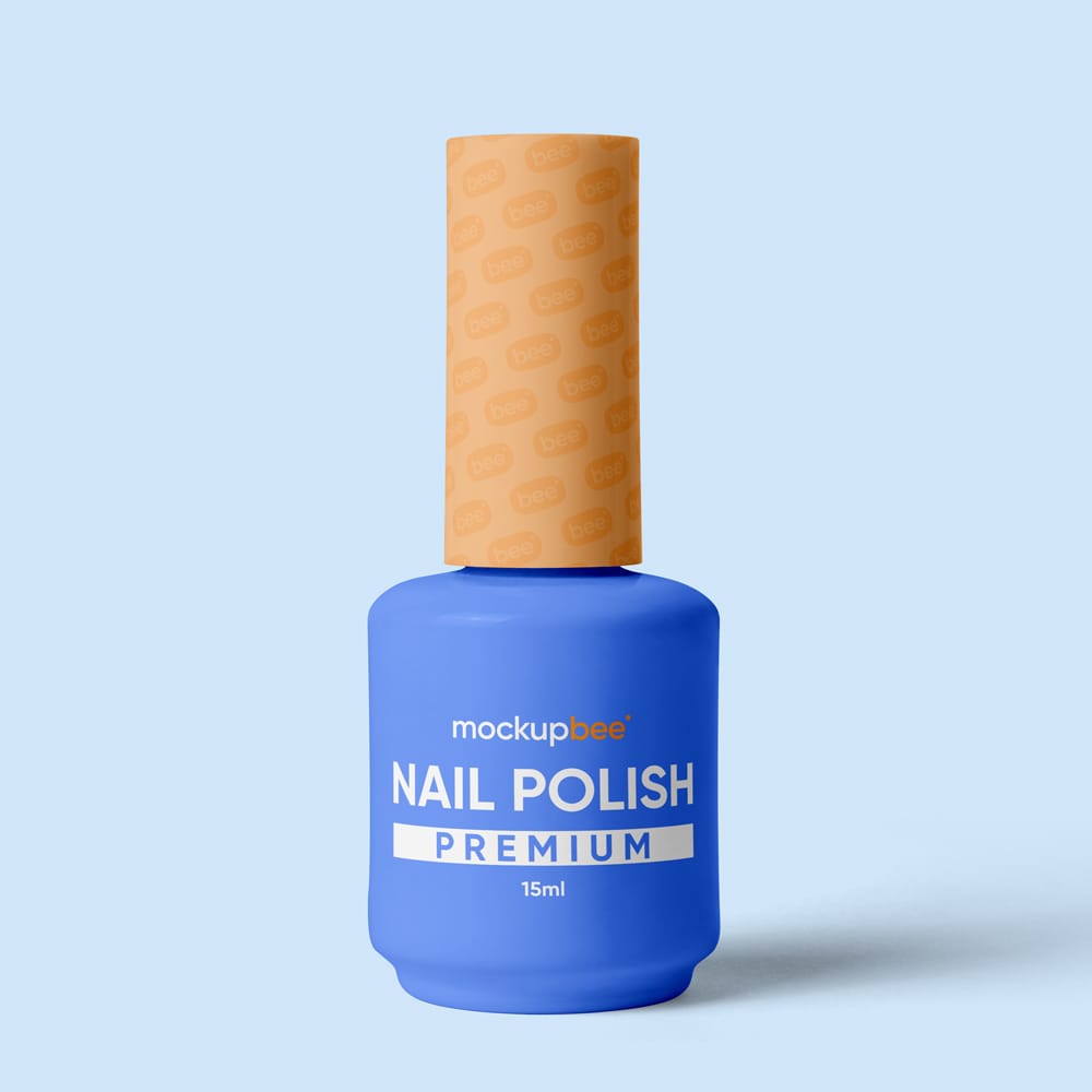 Free Nail Polish Bottle Mockup PSD