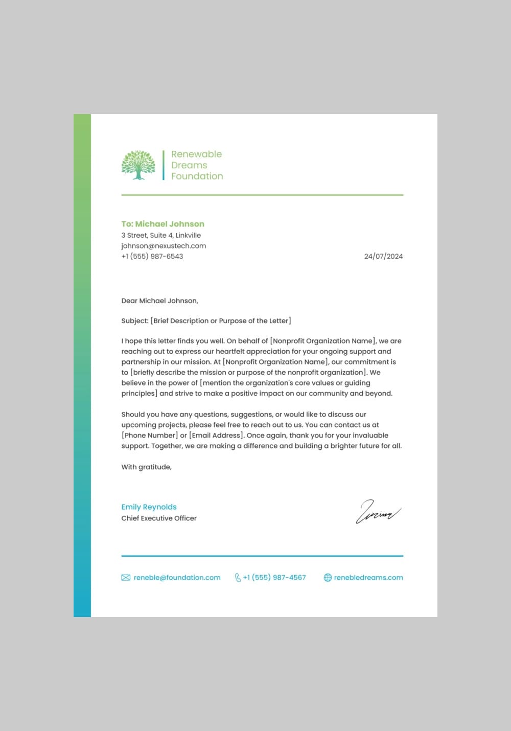 Free Nonprofit Letterhead Template