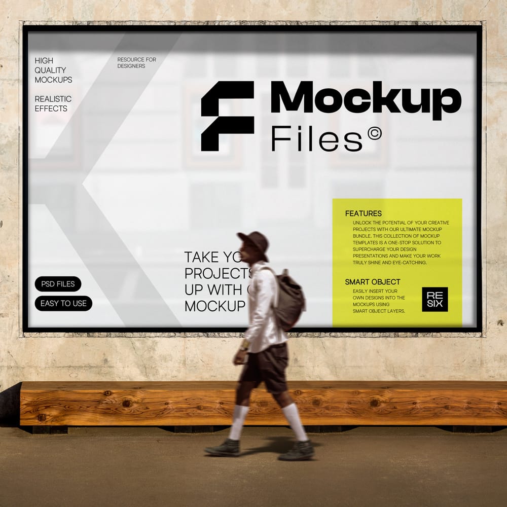 Free Outdoor Advertising Board Mockup PSD