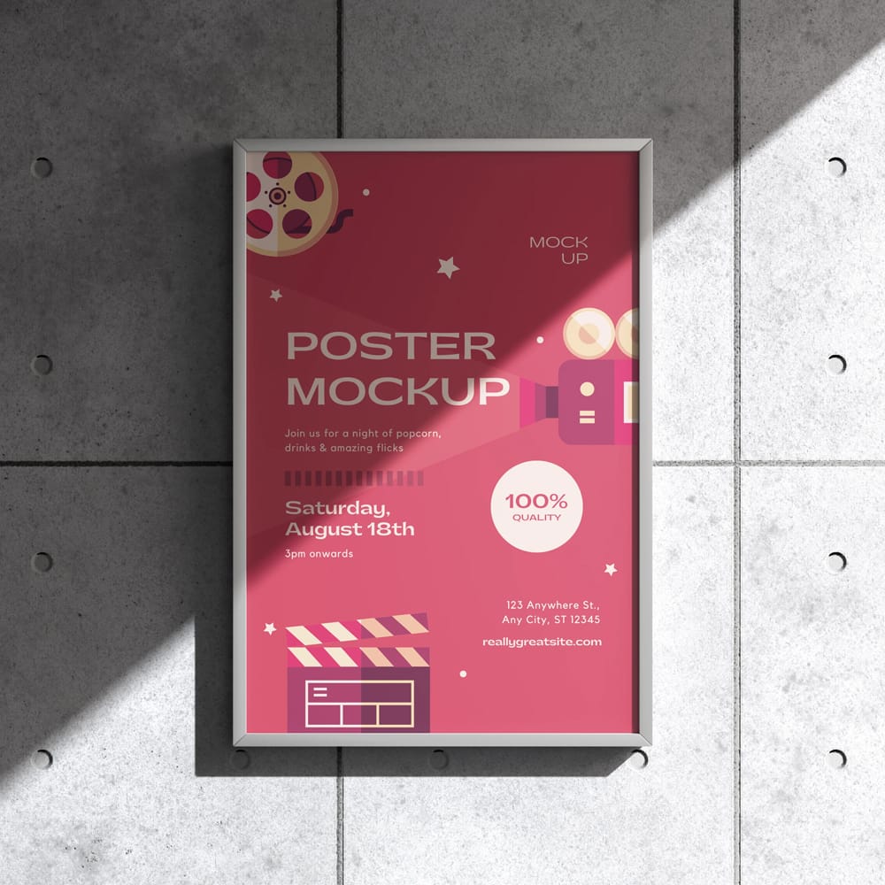 Free Outdoor Street Poster Mockup PSD