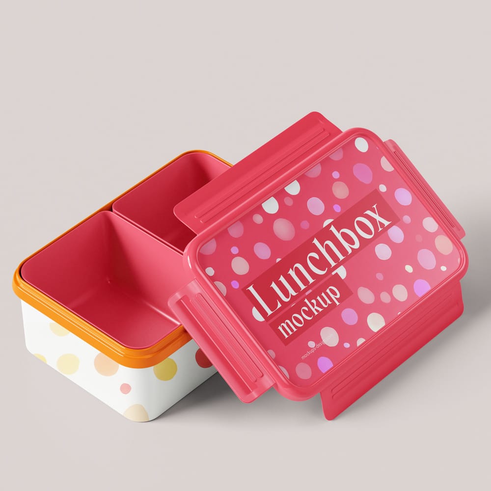 Free Plastic Lunch Box Mockup PSD