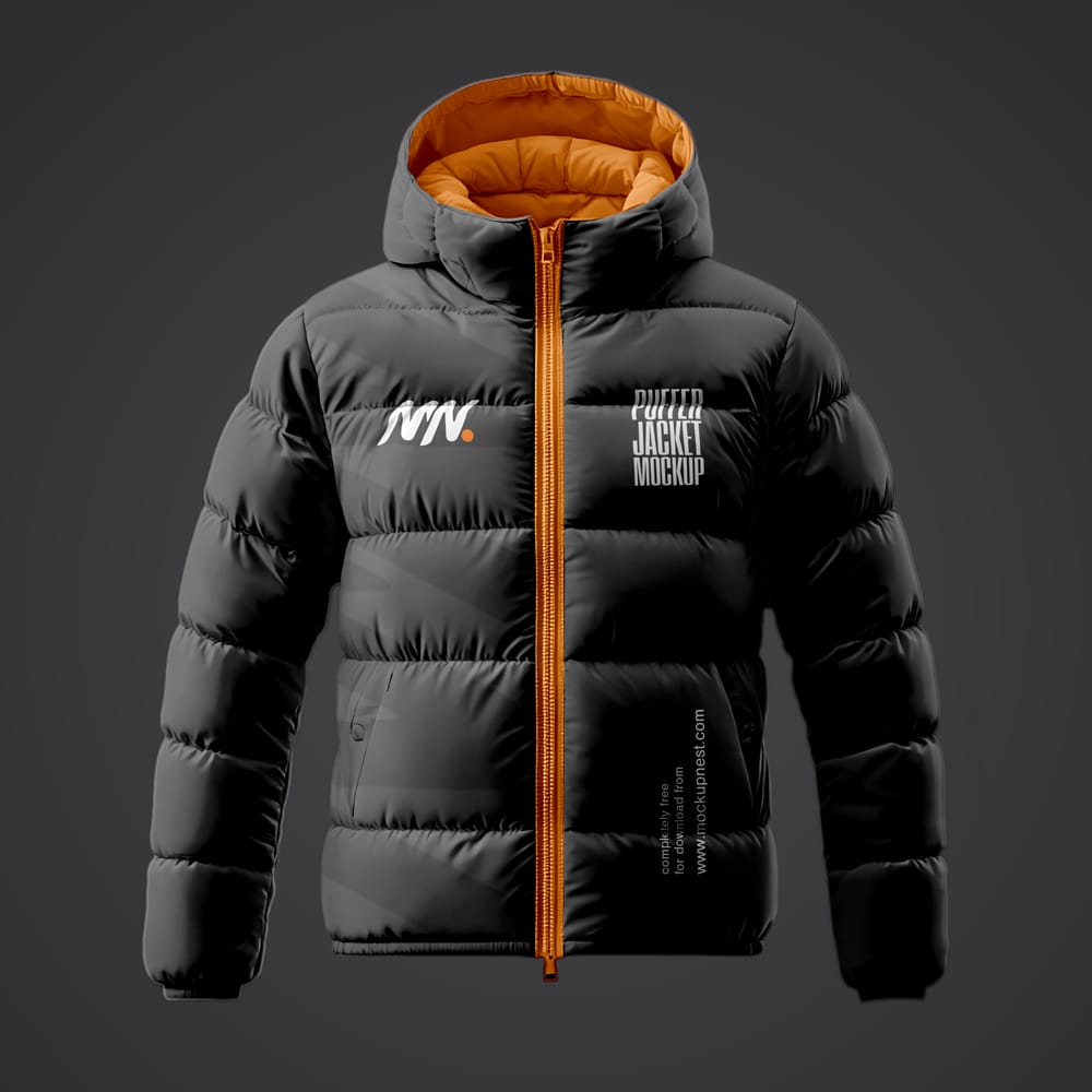 Free Puffer Jacket Mockup PSD