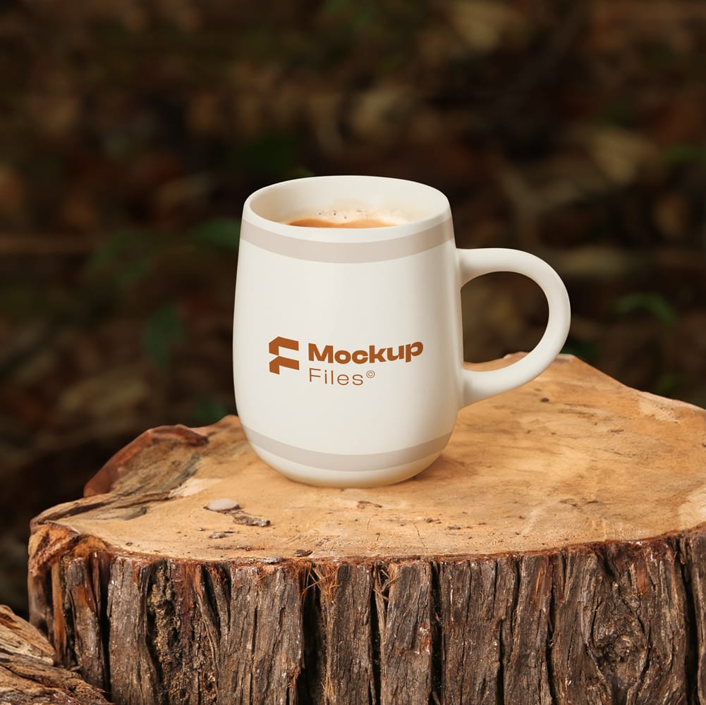 Free Realistic Coffee Mug Mockup PSD