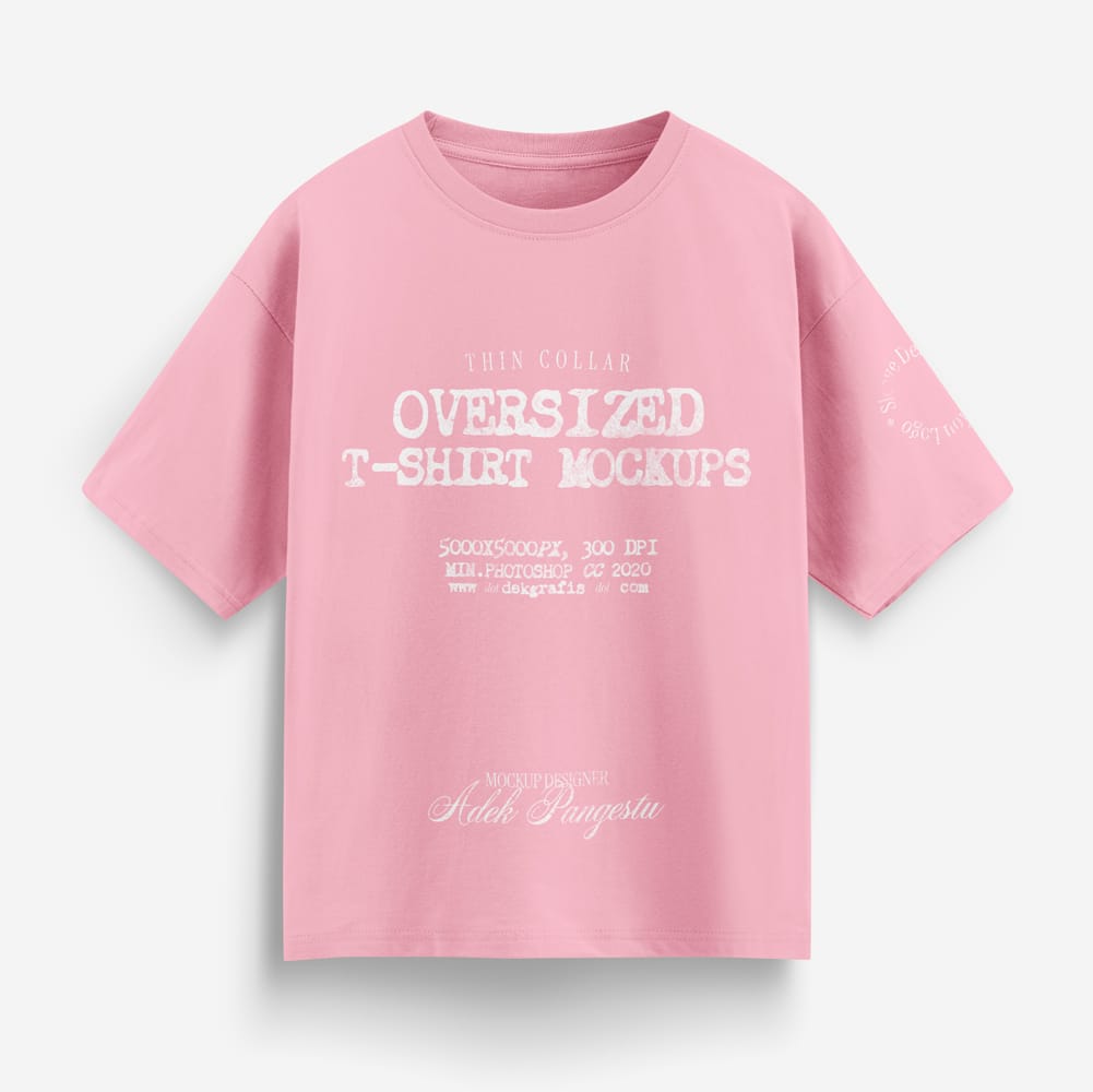 Free Realistic Oversized T Shirt Mockup Design PSD