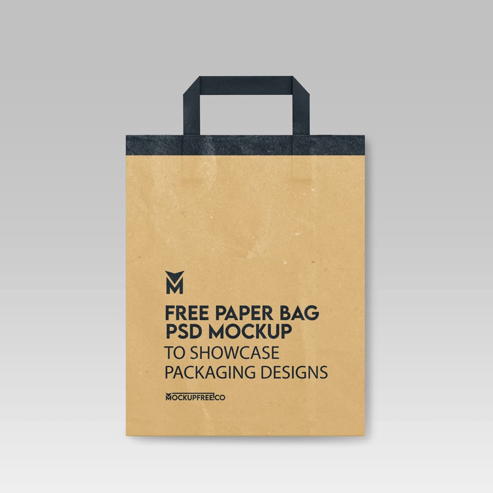 Free Realistic Paper Bag Packaging Mockup PSD