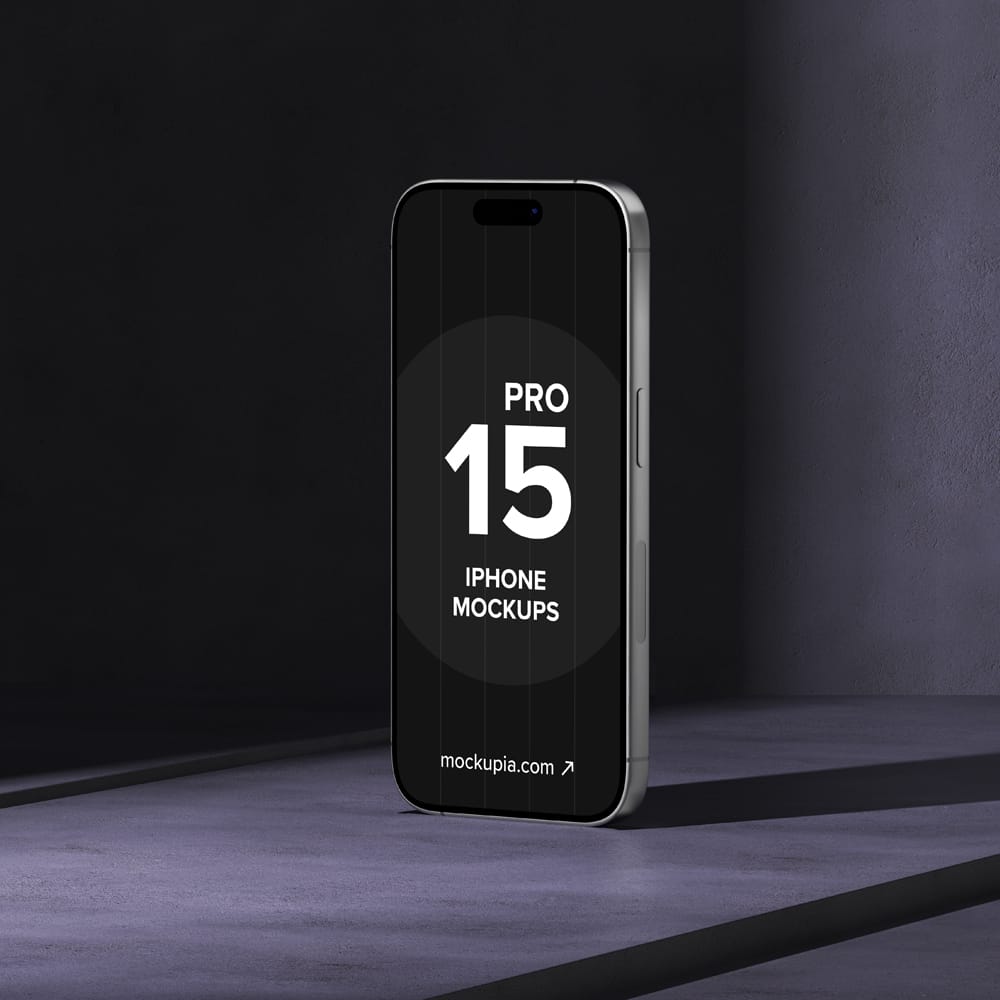 Free Realistic iPhone 15 Pro Mockup Design PSD