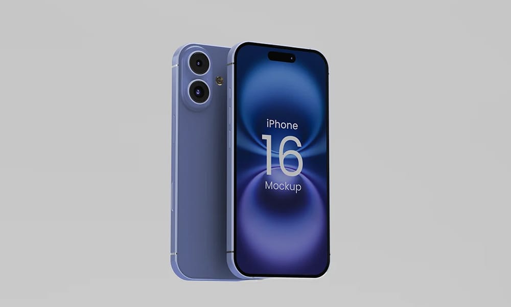 Free Realistic iPhone 16 Mockup PSD