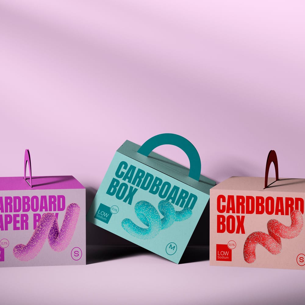 Free Scene With Cardboard Box Mockups PSD