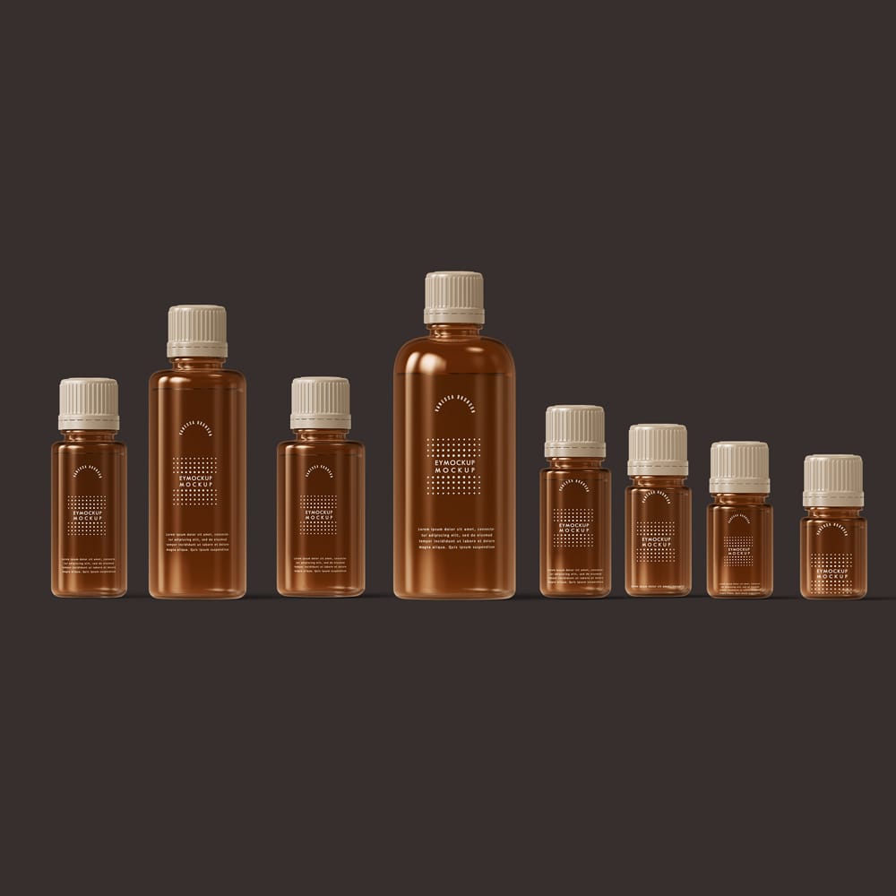 Free Serum Bottles Mockup PSD