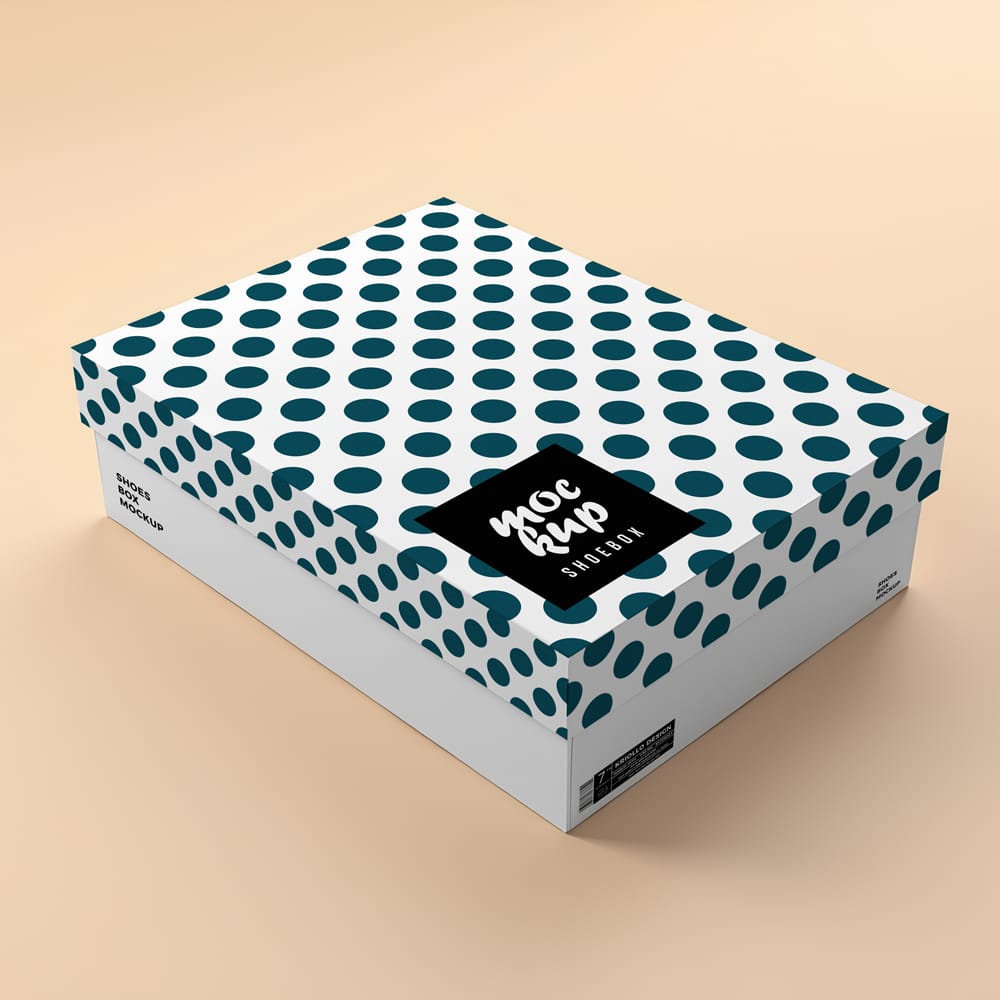 Free Shoe Box Mockup Template PSD