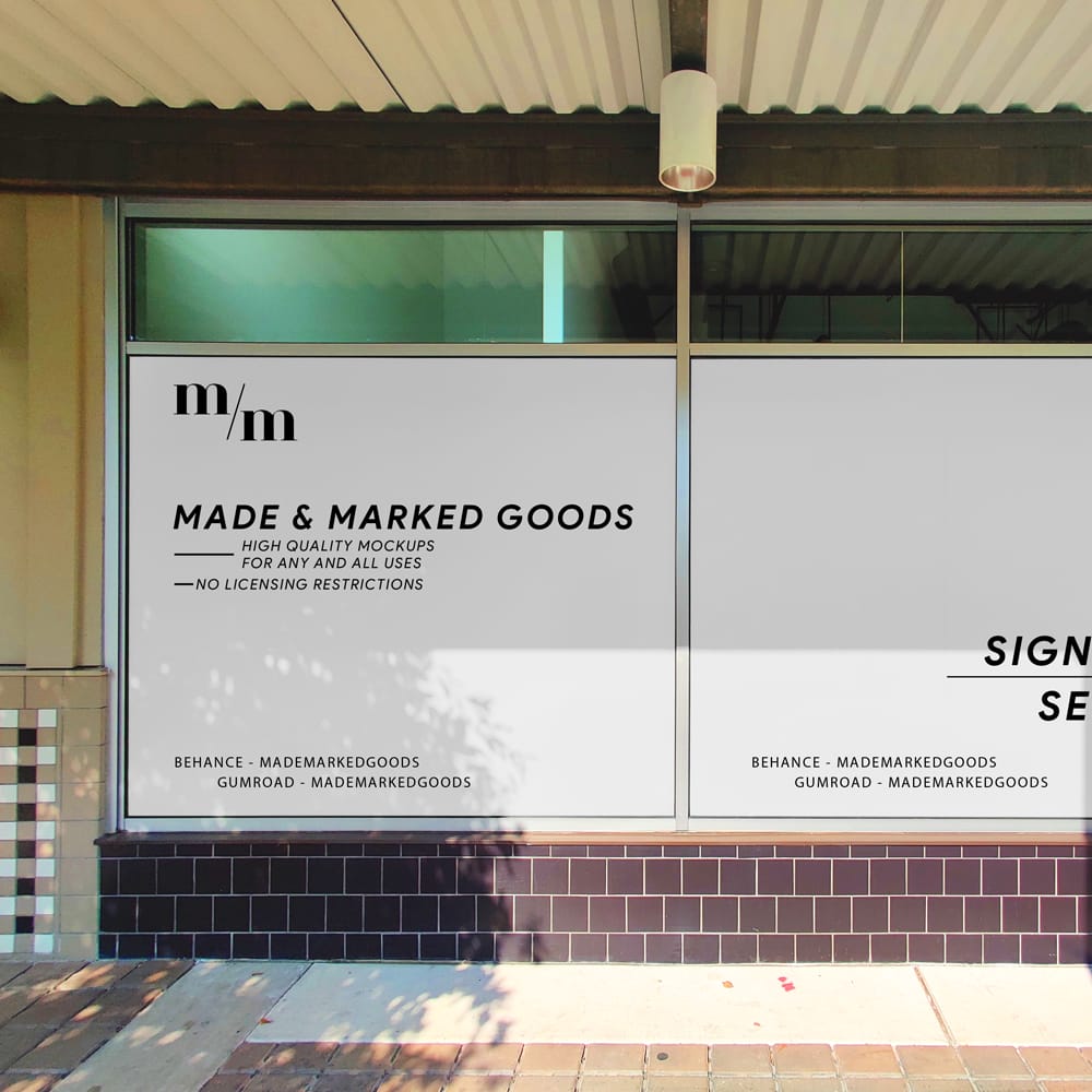 Free Signage Series Window Vinyl Mockup PSD