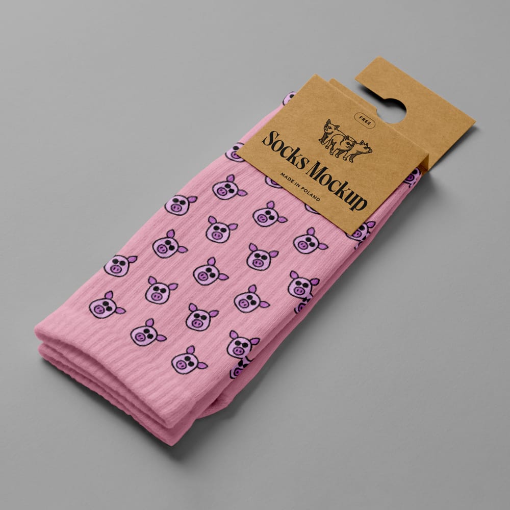 Free Socks Mockup Design PSD