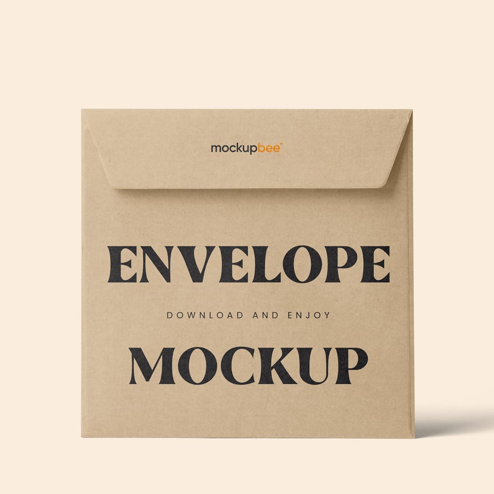 Free Standing Square Envelope Mockup PSD