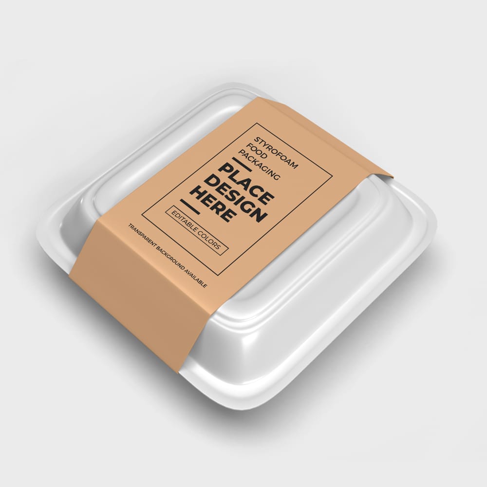 Free Styrofoam Food Packaging Mockup PSD