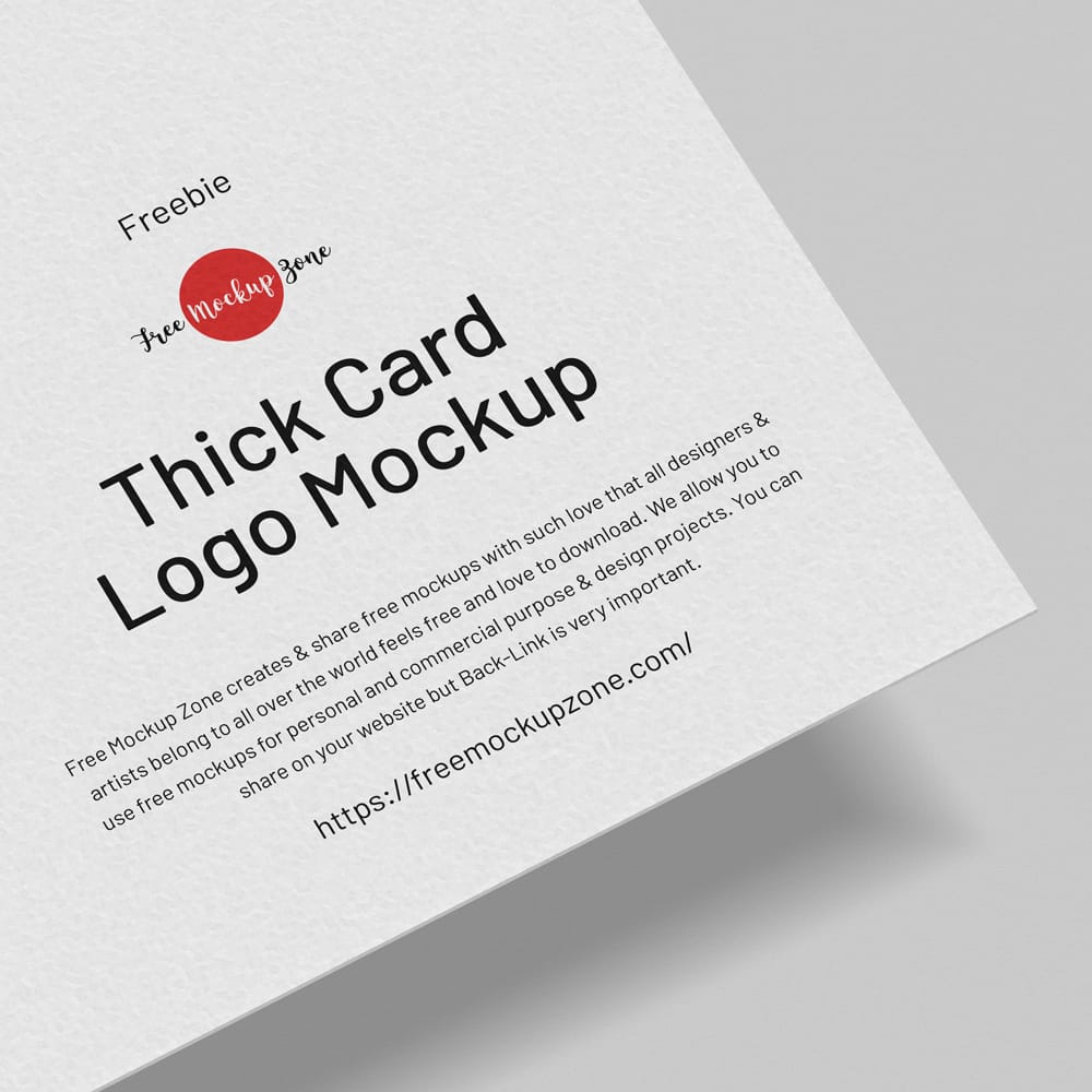 Free Thick Card Logo Mockup PSD