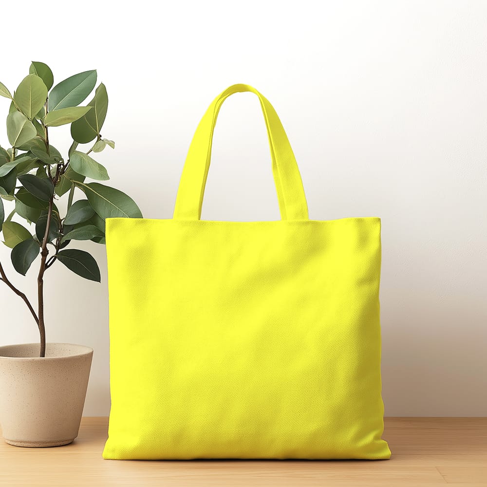 Free Tote Bag Canvas Mockup Minimalist Background PSD